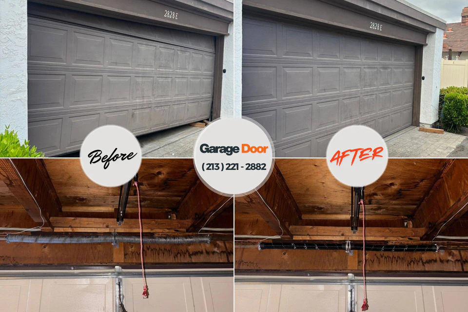 Before and after: garage door repair Windsor, CO